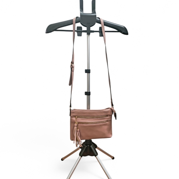 Chic Tan Crossbody Bag with Tassel Accents And Gold Hardware - Picture 4 of 8